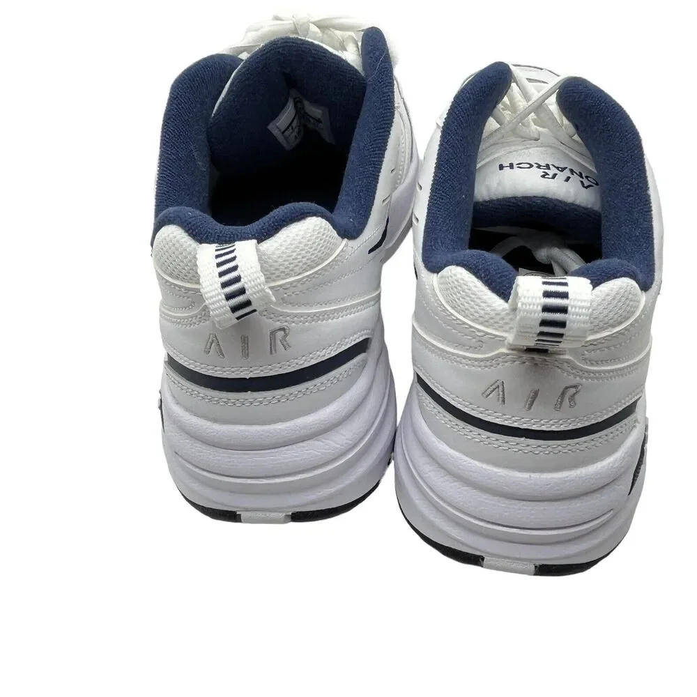 Nike Sneakers Air Monarch IV Mens Athletic Shoes Size 9 White Navy Silver NEW